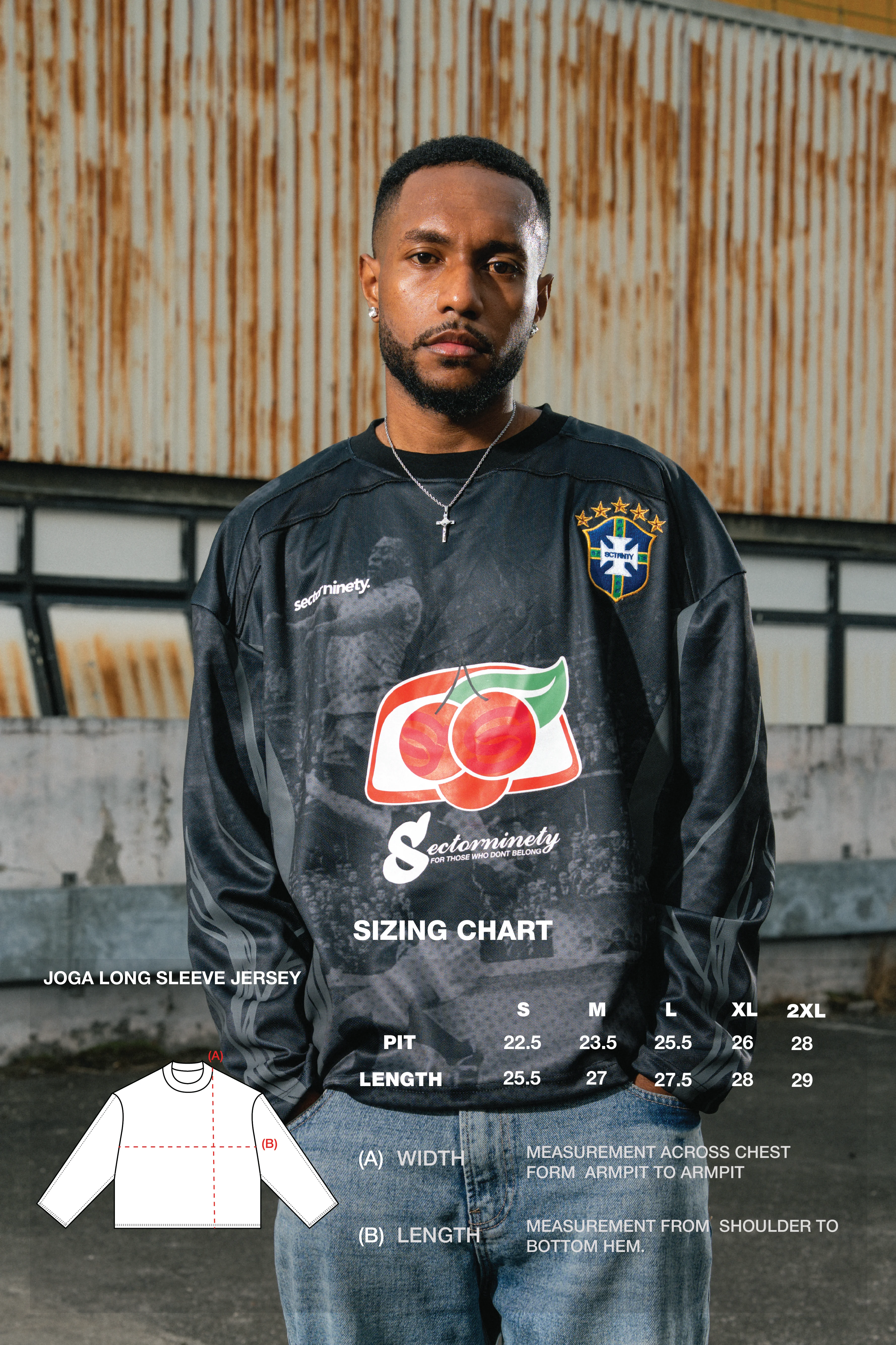 JOGA LONG SLEEVE Size Chart