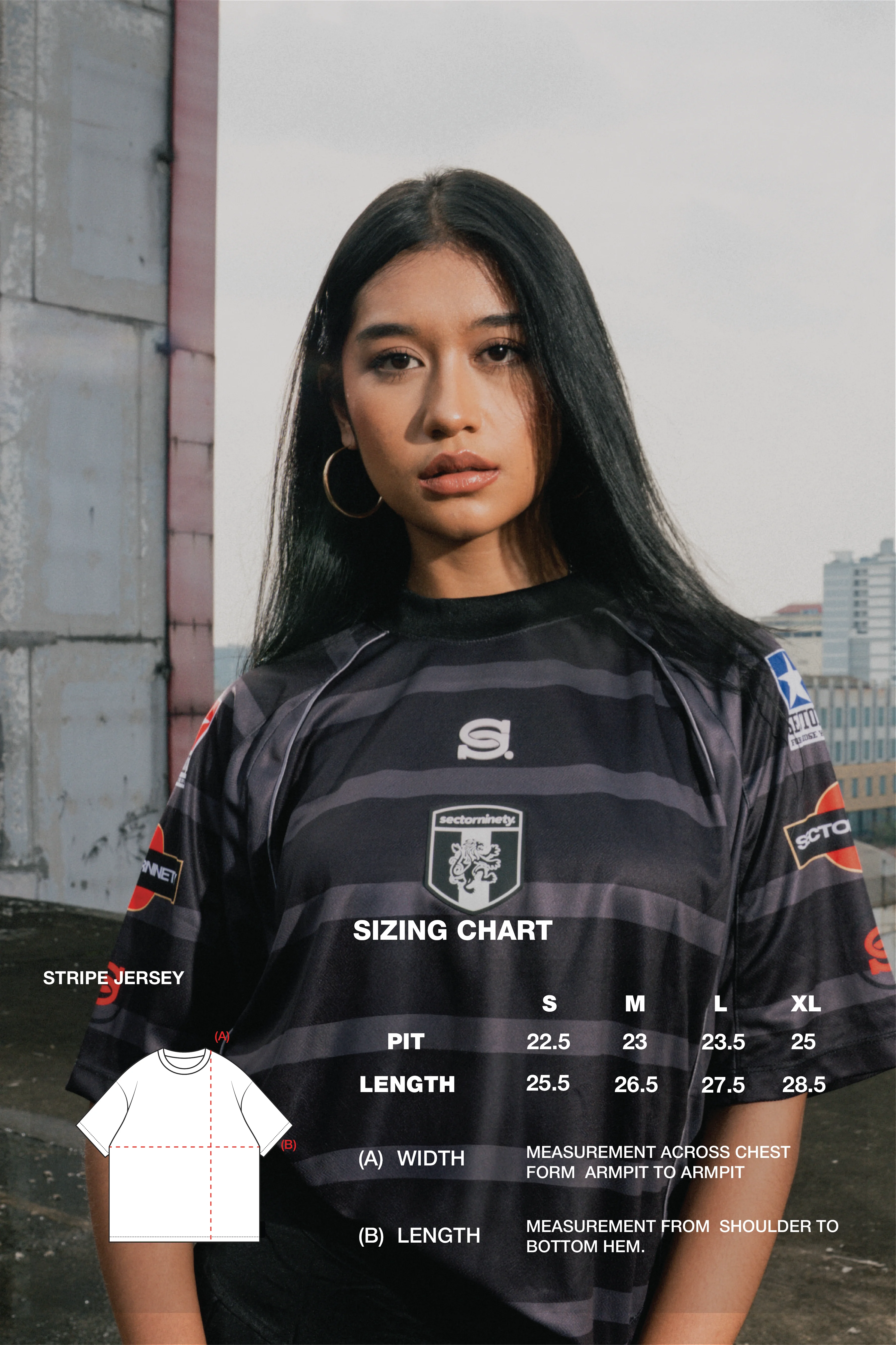 STRIPE JERSEY Size Chart